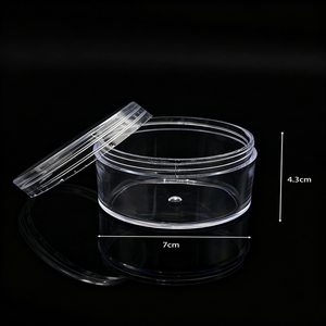 Bottiglie Rotonde in Plastica Trasparente Ecologiche, Contenitori Multiuso per Gioielli e Strass per Unghie, Diametro 7 cm - Product Image 2