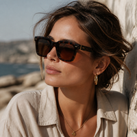 Lunettes de soleil carrées rétro en acétate Mellume pour hommes, monture épaisse, polarisées UV400, OEM ODM, lunettes de conduite, logo personnalisé, lunettes de soleil noires