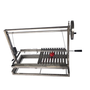 Parrilla de Carbón y Leña de Acero Inoxidable con Altura Ajustable Estilo Gaucho Argentino para Asado con <span class=keywords><strong>Kit</strong></span> de Rosticero - Product Image 2