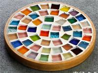 Vente en gros de carreaux de mosaïque en verre pour bricolage Kits de couleurs mélangées Dessous de verre en bois pour adultes Décoration intérieure créative pour bricolage