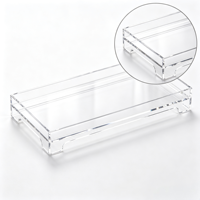 Présentoir en acrylique transparent pour service à thé, plateau de rangement de bureau, étagère de présentation, organisateur de vitrine