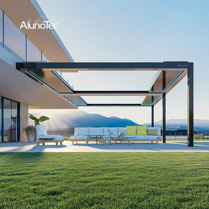 Système de pergola le plus avancé AlunoTec avec toit à lames orientables et rétractables, pour jardin extérieur, gazebo, véranda en aluminium, pavillon - Product Image 1