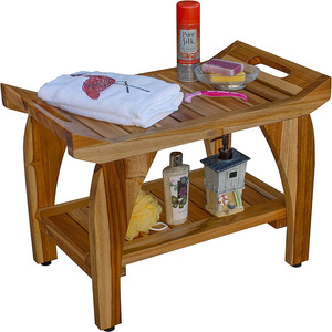 Tabouret de douche en bois massif antidérapant et imperméable pour personnes âgées, taille et couleur personnalisables - Product Image 5