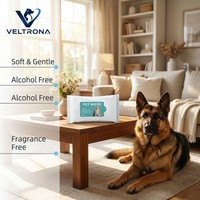 Lingettes pour animaux de compagnie VELTRONA pour chats, douces, sans alcool, parfum fruité, non tissées, formule douce, nettoyage en profondeur, 10 pièces