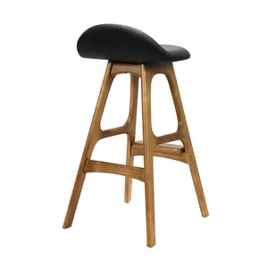 Bar Chairs Modern Nordic Solid Wood Living Room Counter Bar Stools Commercial Furniture Wooden High Chair Qingdao 5 Year 5 Pcs