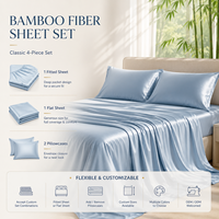 Juego de Sábanas de Fibra de Bambú 100% Certificado por OEKO-TEX STANDARD 100, 400 Hilos, 80S, Lujoso, Suave y Transpirable, Venta al Por Mayor