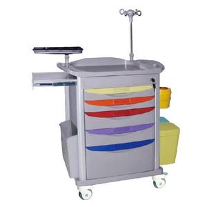 I produttori forniscono il carrello medico di emergenza dell'ospedale del carrello con il defibrillatore piatto del carrello di emergenza con cinque cassetti - Product Image 5