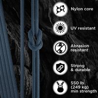 Cordon tactique de parachute 9 brins de 50 m, corde en nylon de 4 mm pour équipement de survie, camping et randonnée, cordon rayé toutes saisons