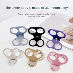 Support de téléphone en alliage d'aluminium au design créatif en forme de crâne |   Support de téléphone portable ultra-fin de 3 mm avec rotation à 360° et son de clic mécanique - Product Image 2