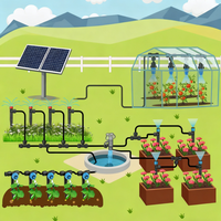 Système de contrôle de panneau de pompe à eau solaire pour forages, pour l'irrigation agricole, tubes en plastique pour l'irrigation au goutte-à-goutte, kits d'irrigation pour 1 hectare