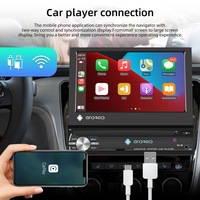 1 DIN 7 "Android 10.1 autoradio stéréo lecteur MP5 avec Carplay Flip up GPS Navi BT WiFi USB FM