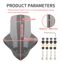 Motos en plastique ABS pièces modifiées Protection contre la pluie pare-brise avant surélevé pour NMAX 155 20-24 ans