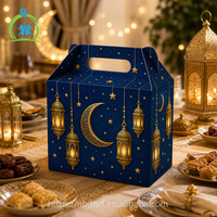 Boîte cadeau Ramadan en carton rigide écologique, taille et logo personnalisables, emballage de luxe au design islamique pour dattes et sucreries