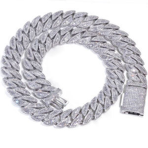 Meistverkaufte Herren Hip-Hop Schmuck Bling Sterling Silber VVS Moissanit Iced Out Kubanische Gliederkette Halskette Mit Zertifikat - Product Image 3