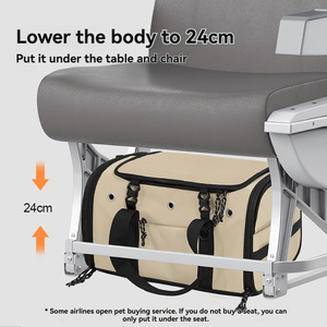 Sac de transport pour animaux de compagnie, sac de voyage souple pour chat et <span class=keywords><strong>chien</strong></span>, s'adapte sous le siège d'<span class=keywords><strong>avion</strong></span>, hauteur 24 cm, maille respirante, offre d'usine - Product Image 3