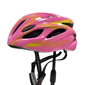 Casque de vélo rose pour enfants avec accents jaunes, en PC et EPS respirants, fermeture à boucle réglable pour la protection cycliste - Product Image 3