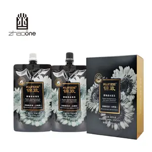 Zhaoone Factory In Stock Non-stick Scalp Ammonia Free Purple Chrysanthemum Black Hair Dye Shampoo Cream For Men Women