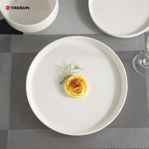 Vajilla nórdica personalizada para Catering, vajilla esmaltada de cerámica blanca mate, plato para carne, platos de boda, vajilla de porcelana, hoteles almacenados - Product Image 5