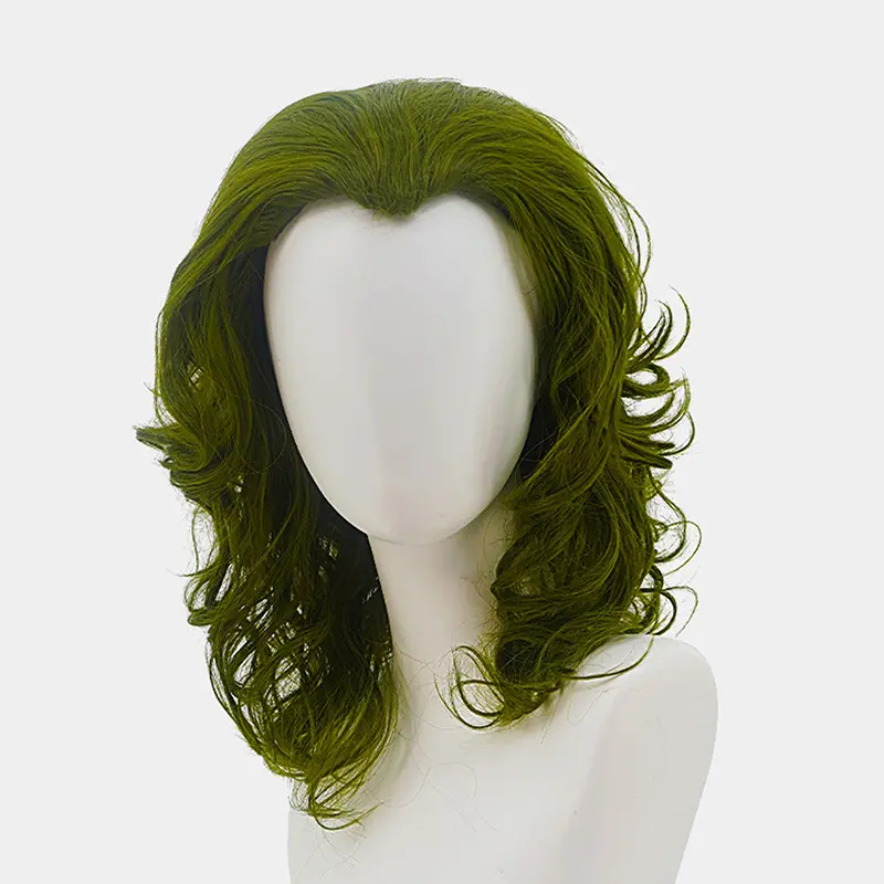 Film Joker Anime peruk 35cm kısa yeşil karışık Arthur Fleck peruk sentetik saç Cosplay peruk
