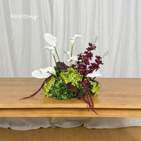 Bestseller 50cm Künstliche Burgunderrote Weiße Blumenkugel Tischdekoration Künstliche Seiden-Grüne Hortensien-Blumenkugel mit Hängenden Amaranthen
