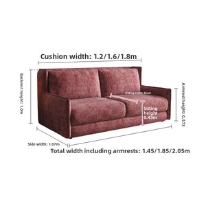 Canapé-<span class=keywords><strong>lit</strong></span> multifonctionnel à double usage, mobilier d'hôtel, canapé-<span class=keywords><strong>lit</strong></span> pliable en tissu avec dossier haut et matelas, structure en métal - Product Image 4