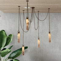 Lámpara Colgante de Mármol Italiano de Lujo, Moderna, de Diseño, para Sala de Estar, Villa, Iluminación de Techo