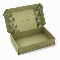 Boîte d'expédition en carton ondulé kraft vert matcha avec logo personnalisé pour les objets d'art, les jouets Pop Mart, les objets de collection, emballages écologiques