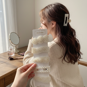 Trending accessori per capelli di lusso con strass cuore di cristallo di perle per capelli in metallo vendita calda all'ingrosso cartone personalizzato per ragazze - Product Image 3