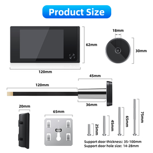 Penampil Pintu Digital 3.5 Inci Sudut Pandang 120 Derajat Kamera Lubang Pintu Pemantau Mudah Dipasang Kamera Penampil Lubang Pintu - Product Image 6