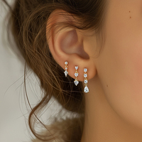 Boucles d'oreilles pendantes à chaîne et pompon Mlluki tendance en argent sterling 925 avec zircon cubique, idéales pour femme (cadeau)