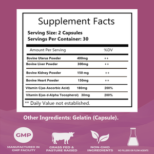 OEM Private Label Grass Fed Beef Organs Capsules for Women Supports Women's Health & Well-being Non-GMO Gluten Free <b>Keto</b> - Product Image 2