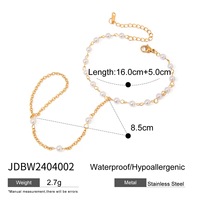 Bracelet de doigt en acier inoxydable avec chaîne de perles et maillons, tendance, minimaliste, de luxe, haut de gamme, accessoire de mariage pour femme