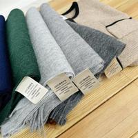 Écharpe en laine solide de qualité supérieure pour l'hiver, longue et chaude, en pashmina, luxueuse, pour femmes élégantes