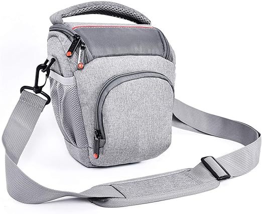 FOSOTO R5 Compact Camera Shoulder Bag Grey Black for DSLR Mirrorless Photography Gear