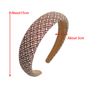 ربطة شعر إسفنجية عريضة وعصرية بتصميم كلاسيكي أمريكي للجامعات ربطة شعر عقدة للنساء للاحتفال بالعام الجديد ربطة رأس عيد الحب - Product Image 6