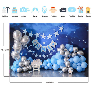 Toile de fond pour la <span class=keywords><strong>photographie</strong></span> du 1er anniversaire d'un nouveau-né, smash cake, ballons colorés, enfants, studio photo, photocall, accessoires de fond - Product Image 3