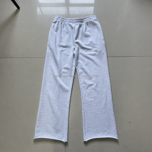 Nuovo arrivo pantaloni da jogging <span class=keywords><strong>grigi</strong></span> personalizzati di alta qualità in cotone 100% pantaloni larghi elasticizzati in vita da <span class=keywords><strong>donna</strong></span> pantaloni larghi - Product Image 3
