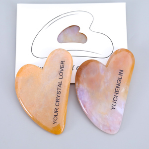Outil Facial en Pierre de Gua Sha en Jade Calcédoine Naturelle, Pierre de Massage par Grattage pour Sculpter la Mâchoire et Lifter le Visage, Planche de Massage Guasha - Product Image 2