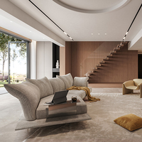 Juego de sofá azul marino de estilo victoriano, cama inglesa de esquina de nuevo diseño para sala de estar, muebles para el hogar para dormitorios de apartamentos y villas