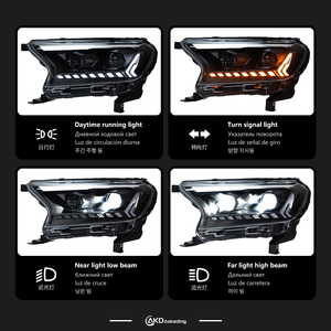 ไฟรถยนต์สำหรับ Ranger <span class=keywords><strong>Everest</strong></span> 2016-2021,ไฟหน้า LED แบบไดนามิกคริสตัล Q8ดีไซน์ LHD และ RHD รุ่น DRL เลนส์โปรเจคเตอร์อัพเกรด - Product Image 3