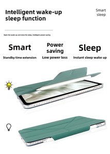 Pour 2024 <span class=keywords><strong>iPad</strong></span> Pro 13 et <span class=keywords><strong>iPad</strong></span> <span class=keywords><strong>Air</strong></span> 13 étui en <span class=keywords><strong>cuir</strong></span> avec PC dur Transparent Smart Cover moule privé 180x240mm - Product Image 2
