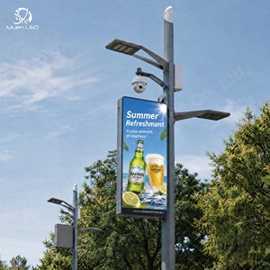 Lámpara Solar <span class=keywords><strong>LED</strong></span> para Exteriores Muen P6, Pantalla <span class=keywords><strong>LED</strong></span> para Poste de Luz, Poste de Alumbrado Público, Poste de Alumbrado para Publicidad, Poste de Alumbrado para Carreteras, Pantalla <span class=keywords><strong>LED</strong></span> P8 - Product Image 1
