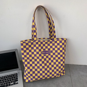กระเ<span class=keywords><strong>ป</strong></span>๋าสะพายไหล่ผ้าใบลายตารางหมากรุกสำหรับผู้หญิง - Product Image 5