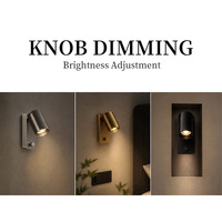 Lampu Sorot Dinding LED Modern yang Dipasang di Permukaan, Sudut Sinar Dapat Disesuaikan, CRI Tinggi, Konstruksi Aluminium, Desain Minimalis, Untuk Penggunaan di Kamar Tidur.