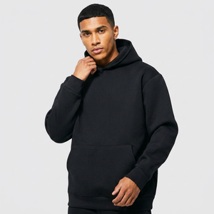 Sudadera con capucha para hombre, transpirable, nuevo estilo, 100% algodón, de invierno, con media cremallera, de terciopelo, hecha a medida, extragrande - Product Image 1