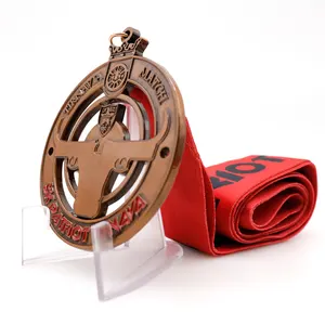 Fabrication de conception personnalisée Marathon Running Race Sport Finisher Médaille en métal avec ruban