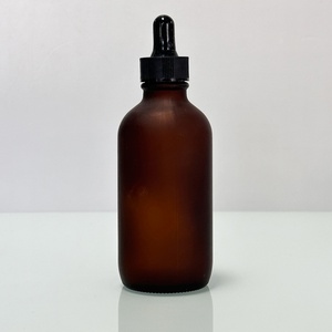 Custom Blue 15m 30ml 60ml 120ml 250ml 500ml 1000ml Frosted Amber Brown clear boston Round Glass <b>Bottles</b> with Pump Cap - Product Image 5