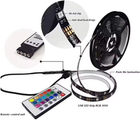 Bande LED Intelligente RGB 5050 5V 3M USB IP20 Flexible avec Télécommande, Rétroéclairage TV Ambiant Coloré pour Décoration Maison et Salon