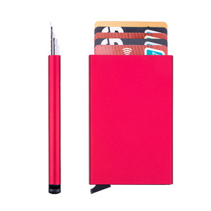 Người Bán Hàng Đầu Người Đàn Ông Nhôm Kim Loại Mỏng Tối Giản Mỏng Chủ Thẻ Tín Dụng Túi Phía Trước Tự Động Pop up Ví Cho Quà Tặng - Product Image 4