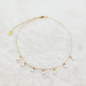 De perlas nước ngọt Ngọc Trai Hạt Vòng Cổ jewlery Vòng cổ ngọc trai nước ngọt làm bằng tay ngọc trai nước ngọt trang sức vòng cổ